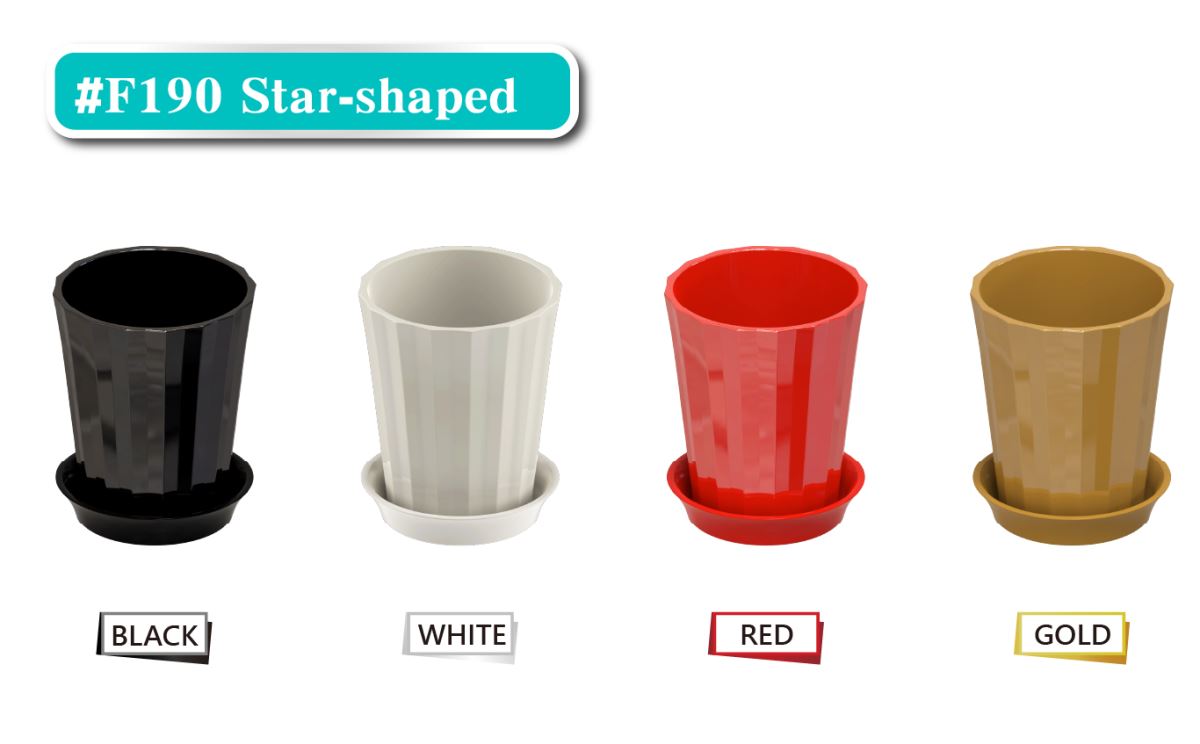 Ceramic-look plastic Flowerpot - More affordable, More recyclable, and More durable,F188 Pleated Ceramic-Look Flowerpot Perfectly fit a single 3.5-inch orchid plant Four colors / Six styles