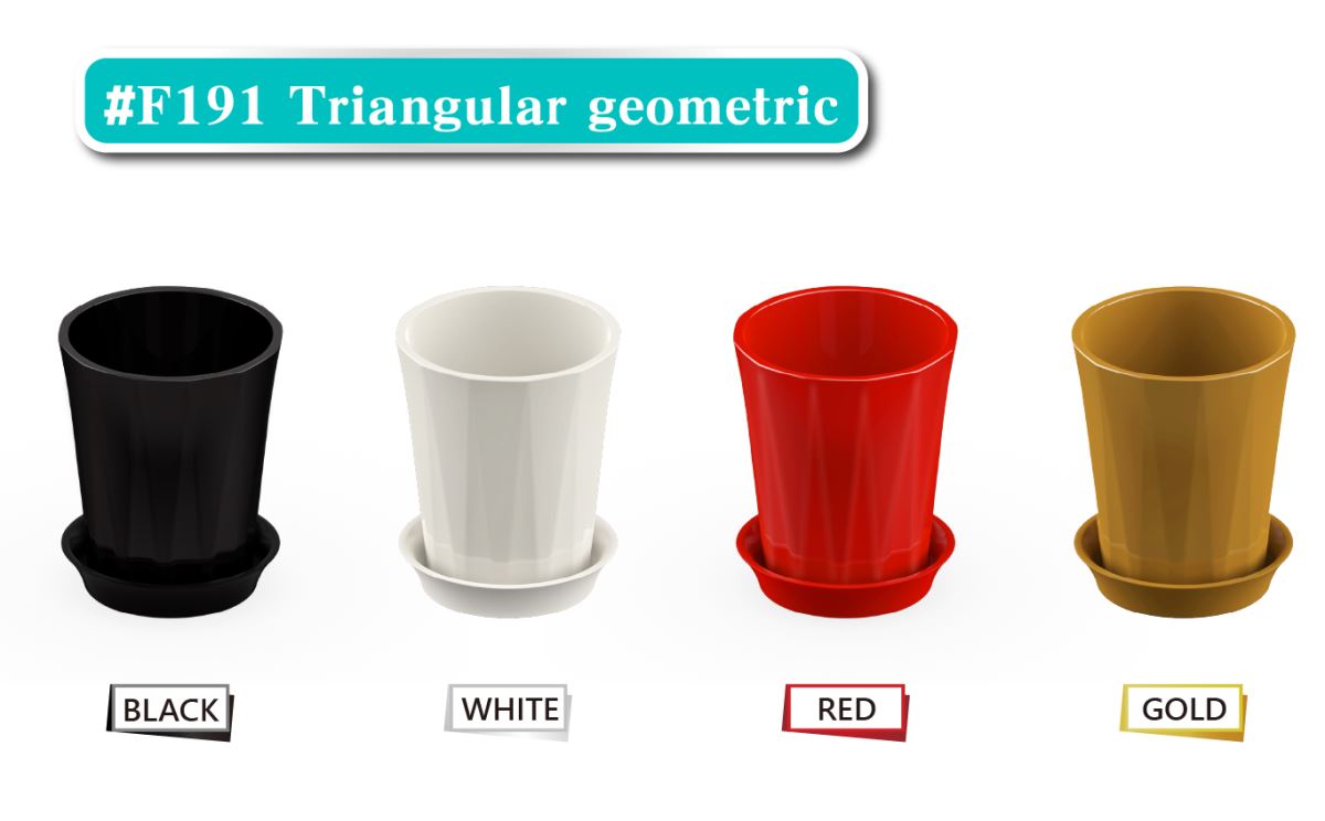 Ceramic-look plastic Flowerpot - More affordable, More recyclable, and More durable,F188 Pleated Ceramic-Look Flowerpot Perfectly fit a single 3.5-inch orchid plant Four colors / Six styles