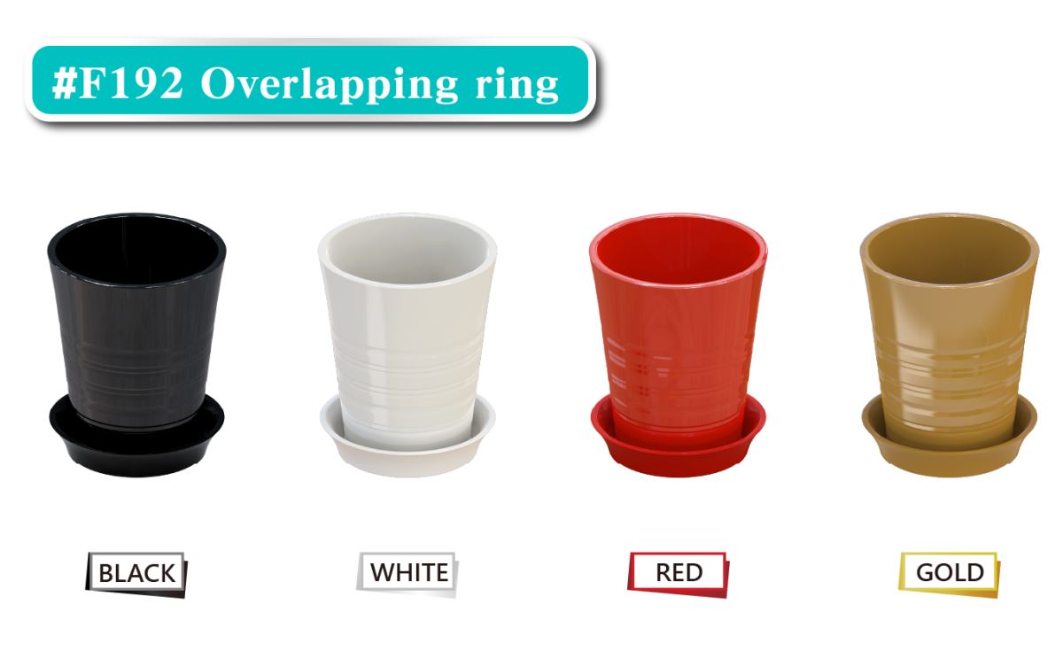 Ceramic-look plastic Flowerpot - More affordable, More recyclable, and More durable,F188 Pleated Ceramic-Look Flowerpot Perfectly fit a single 3.5-inch orchid plant Four colors / Six styles