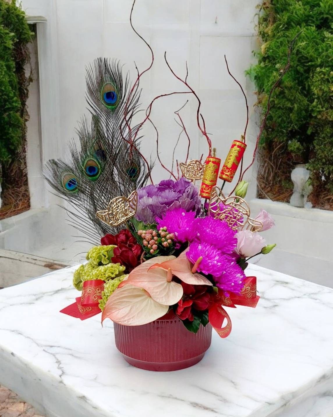 Elegant orchid gift arrangement using F262