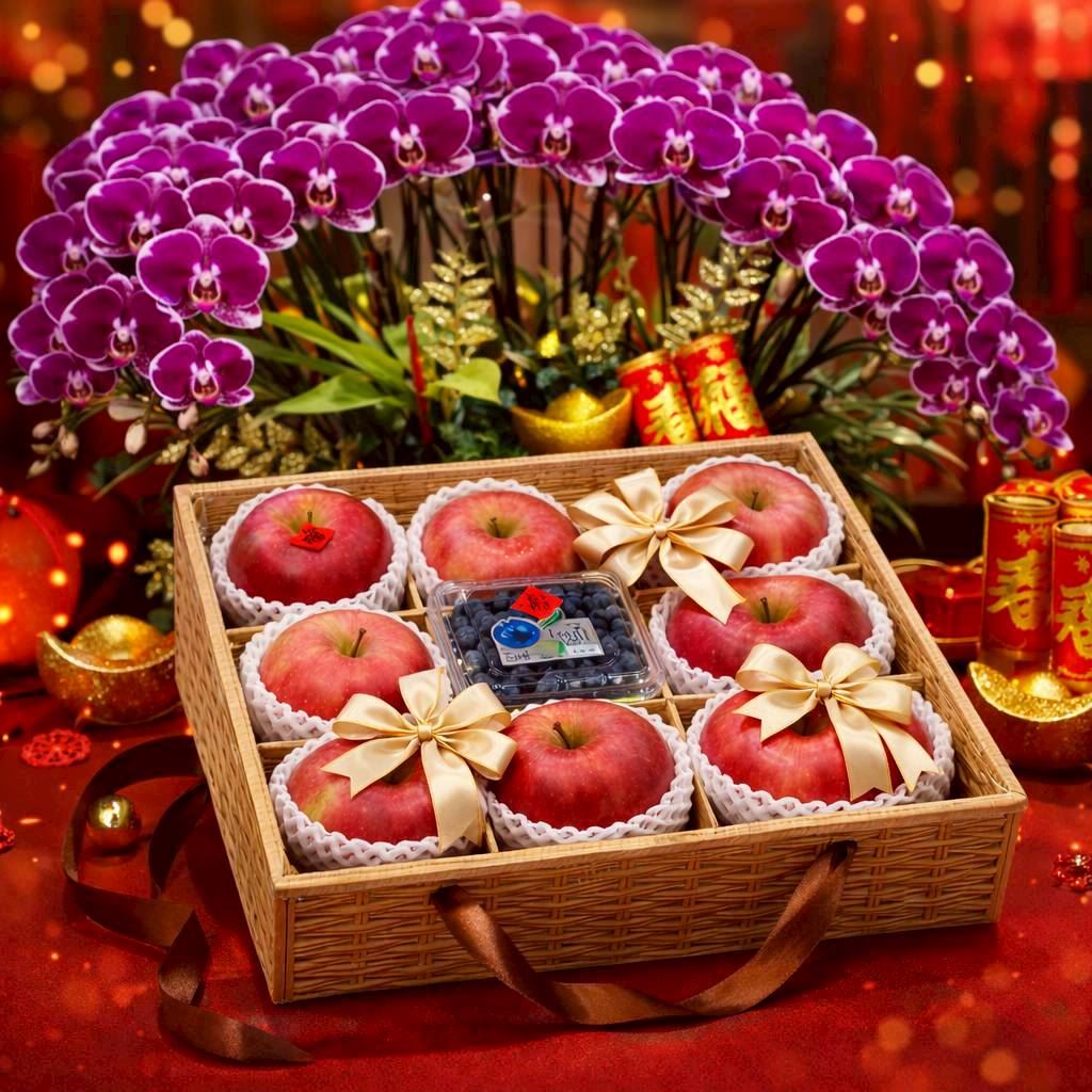 仿藤編九宮格水果禮盒｜透明蓋提盒｜伴手禮水果盒｜水果禮盒包裝 B06