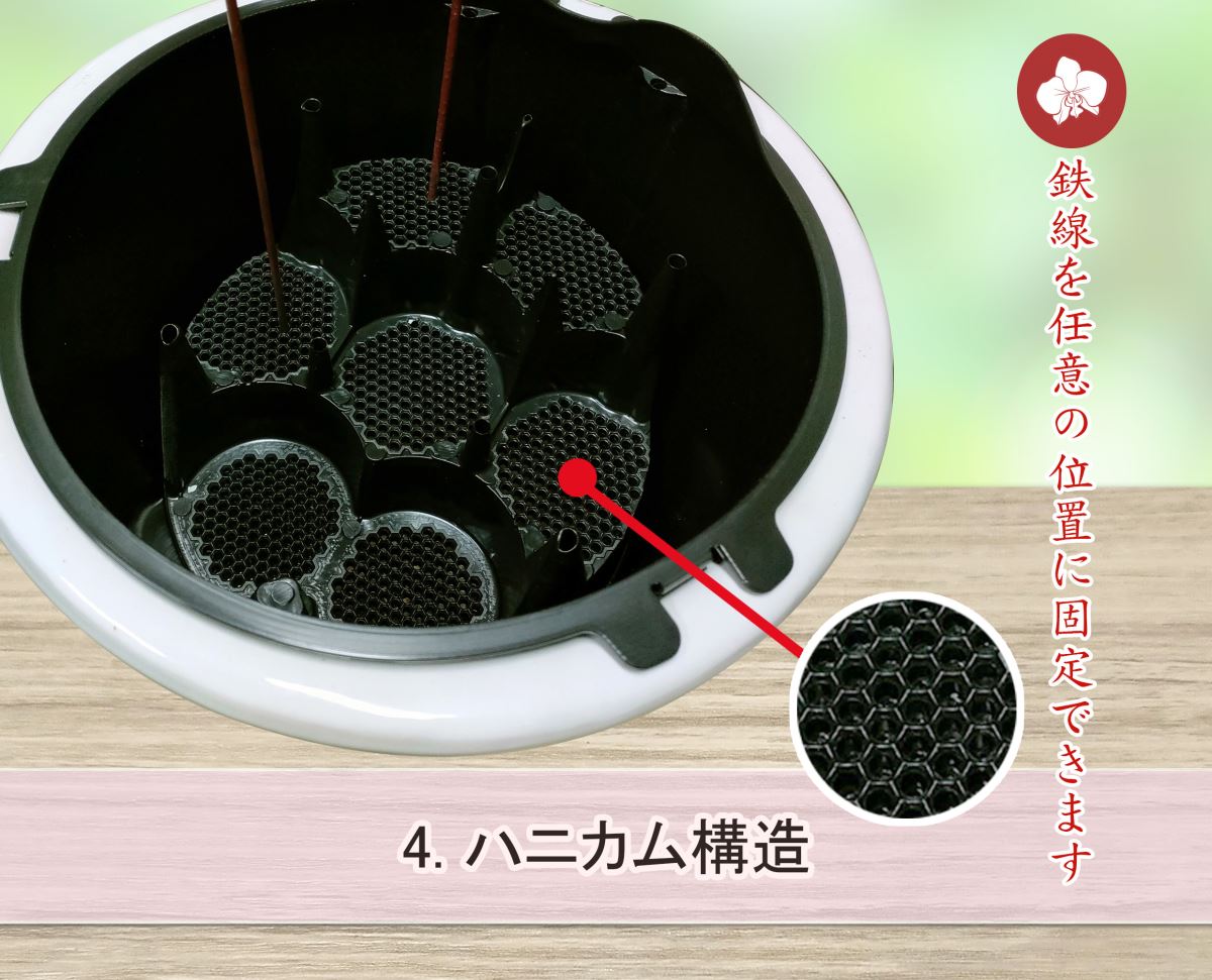 底のハニカムデザインによって多彩にアレンジできます