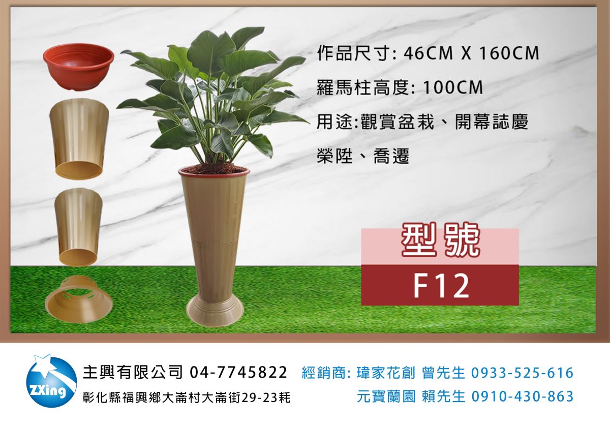 羅馬柱作品: 羅馬柱盆栽，觀賞用盆栽，開幕誌慶、榮陞、喬遷誌慶